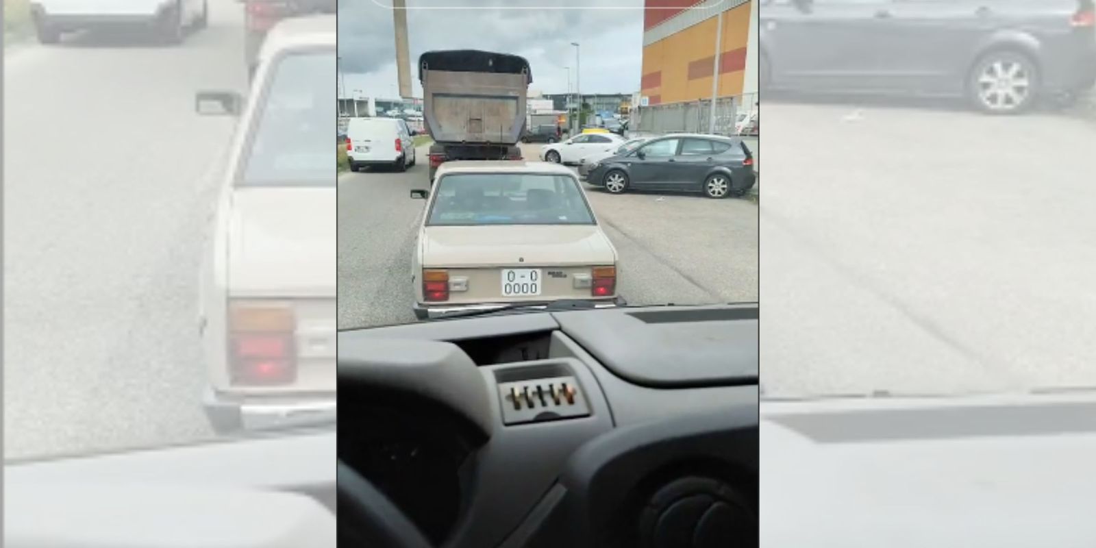 Fotograma del vídeo en el que se muestra la matrícula del Seat 131