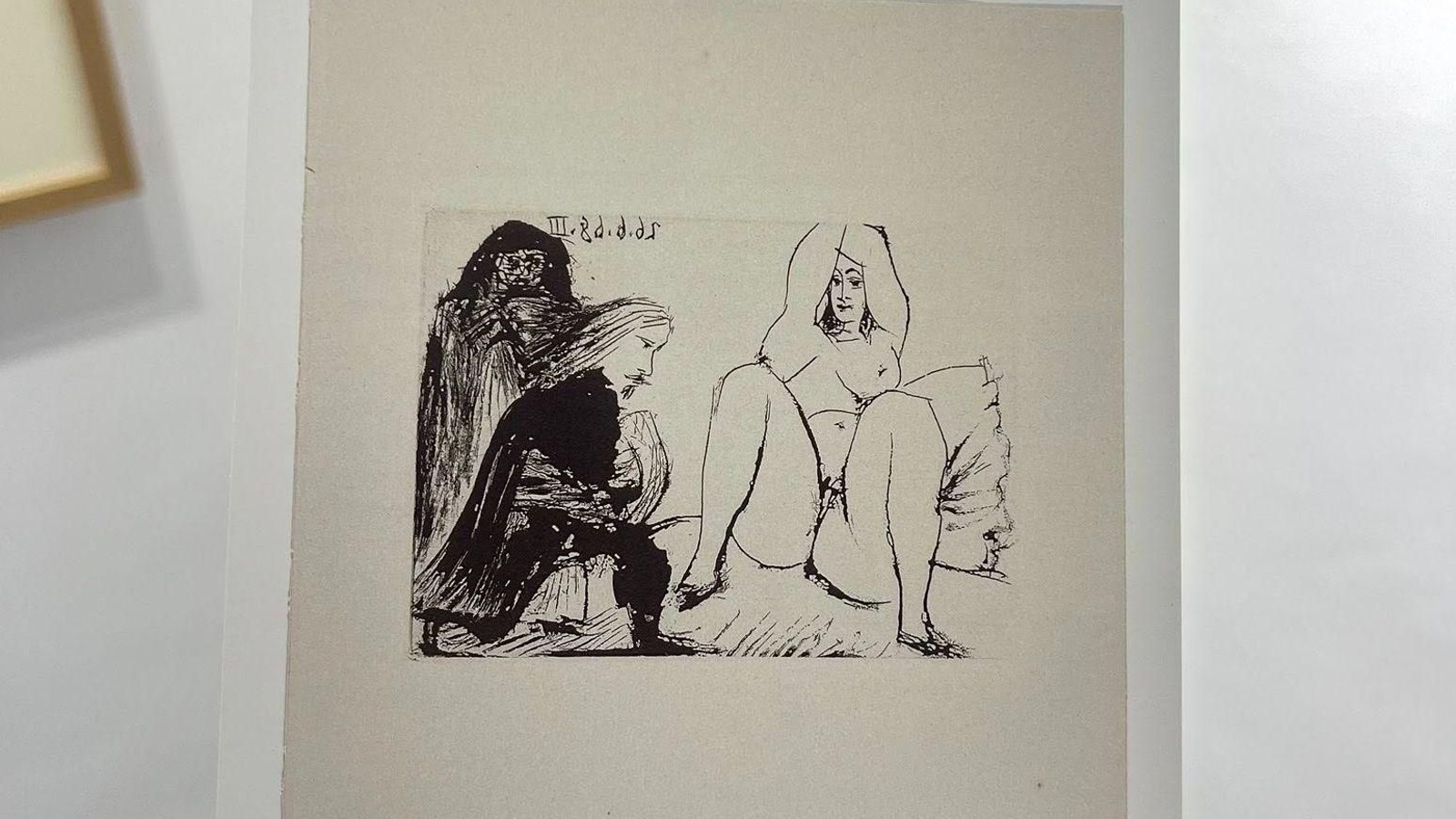Uno de los grabads de la exposición de Picasso.