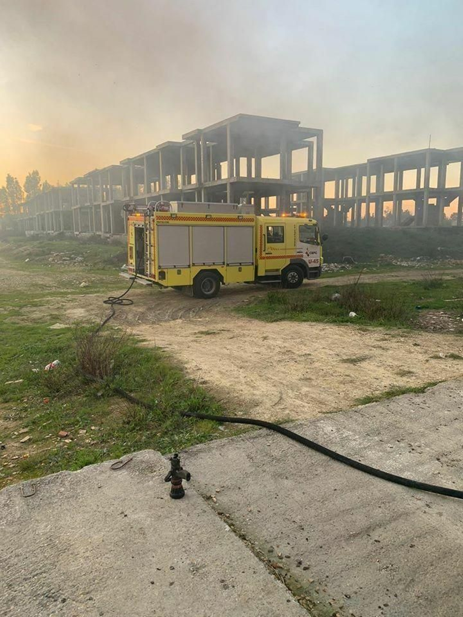Obra en la que tuvo lugar el incendio.