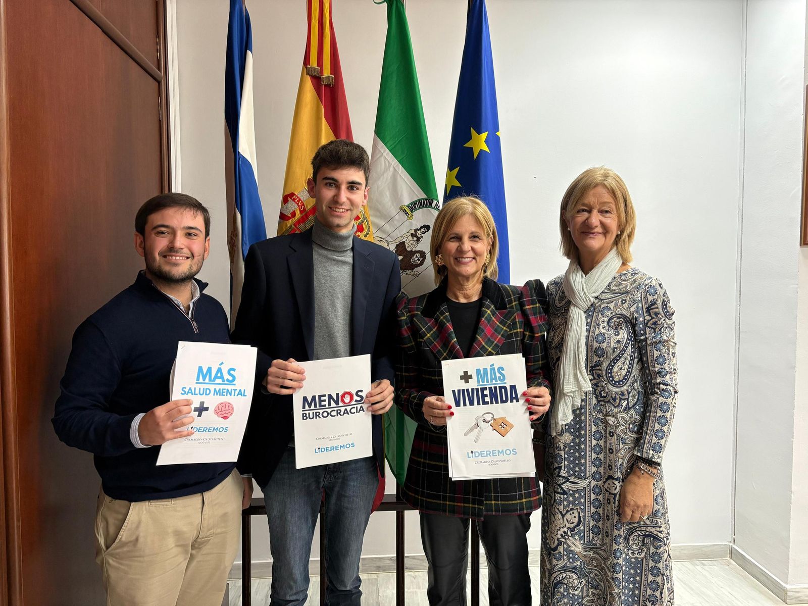 María José García-Pelayo y Carmen Pina con Jorge de Alba González y Esteban Ruzafa Pozo, de Lideremos.