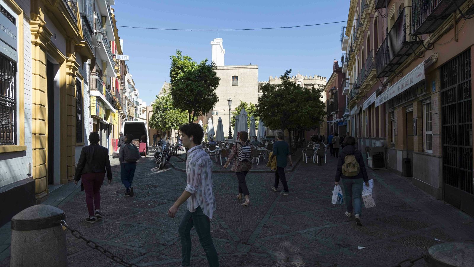 Vista de la plaza de San Andrés desde el inicio de José Gestoso.