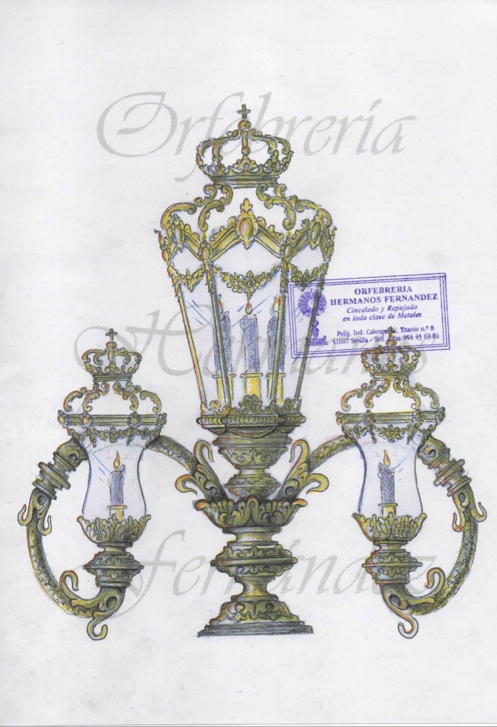 Boceto del nuevo farol para el paso de Descendimiento