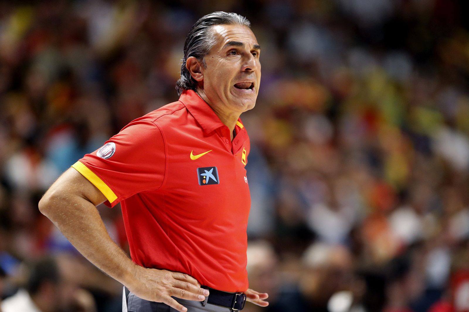 Sergio Scariolo, durante el último partido amistodo que disputó la selección española.