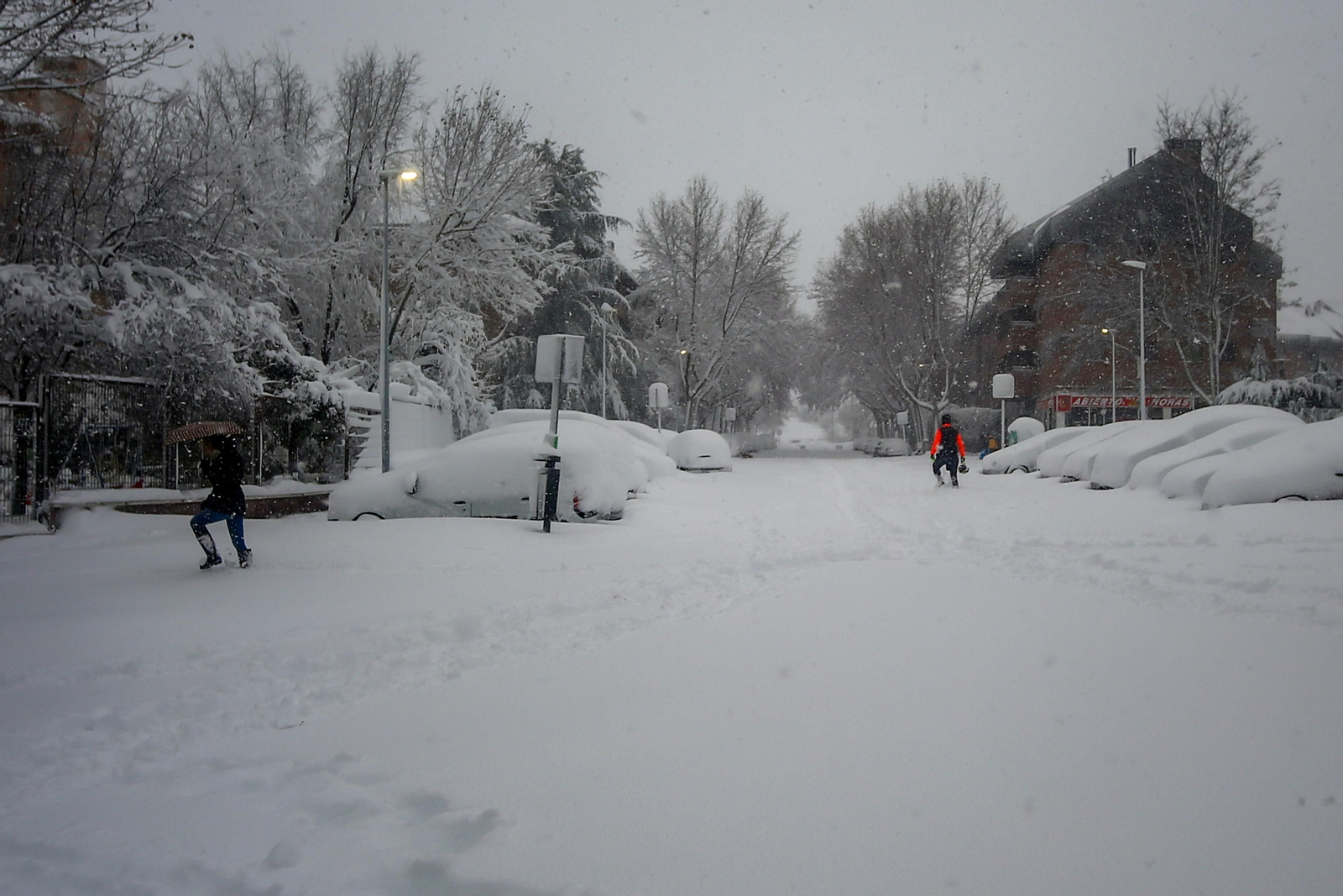 El segundo día del temporal 'Filomena' en imágenes: más nieve y caos