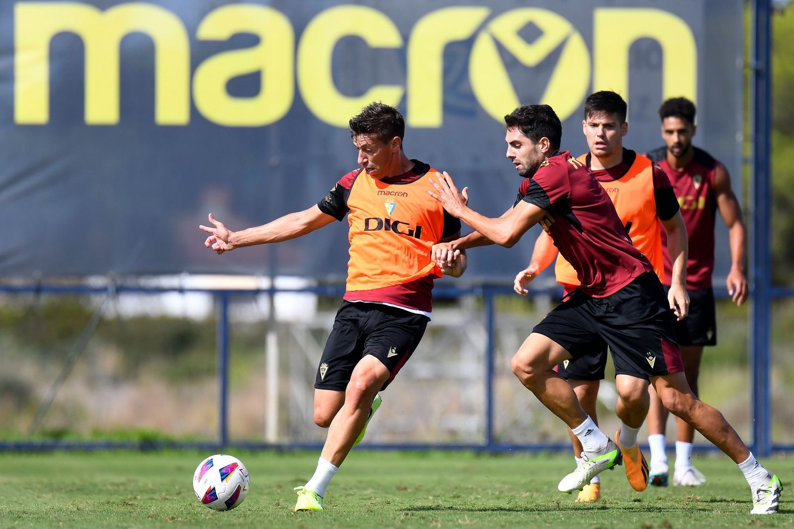 Rubén Alcaraz y Sobrino en un entrenamiento.