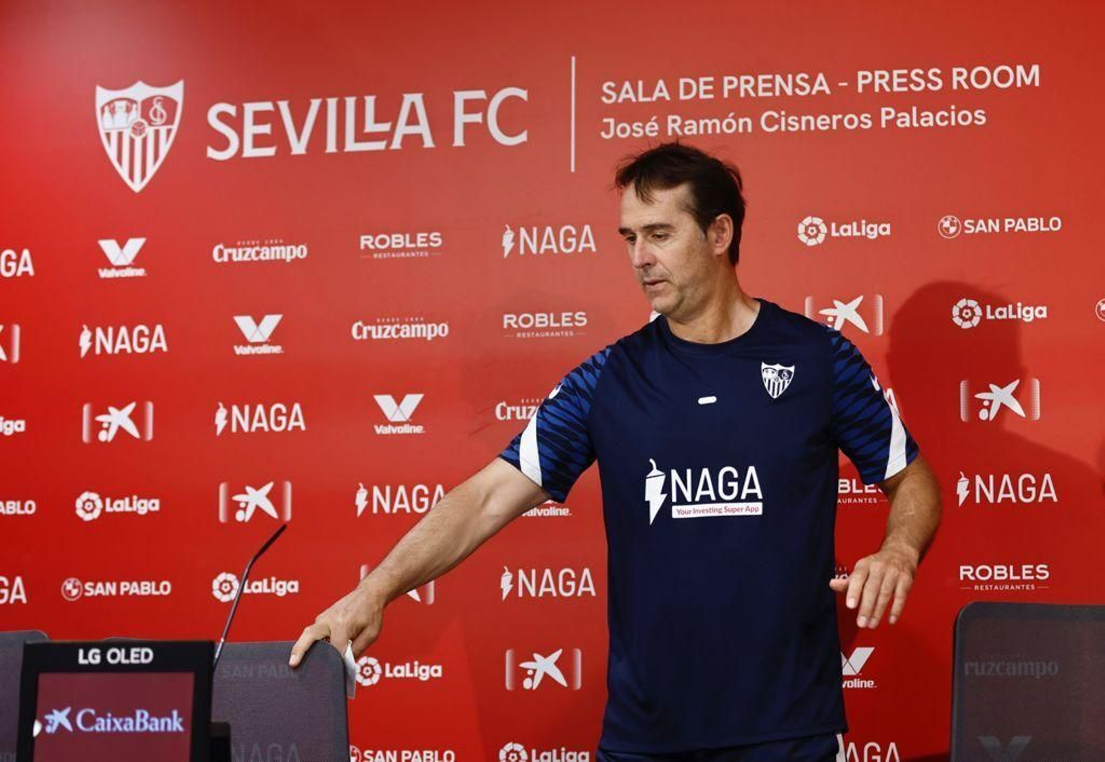 Julen Lopetegui, antes de atender a una rueda de prensa.