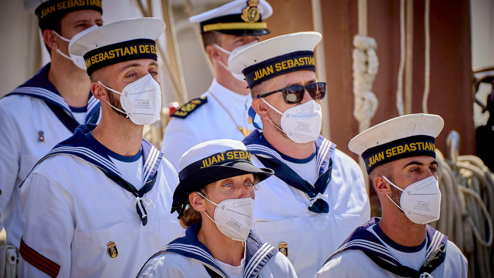 Recibimiento al buque escuela de la Armada española 'Juan Sebastián de Elcano'