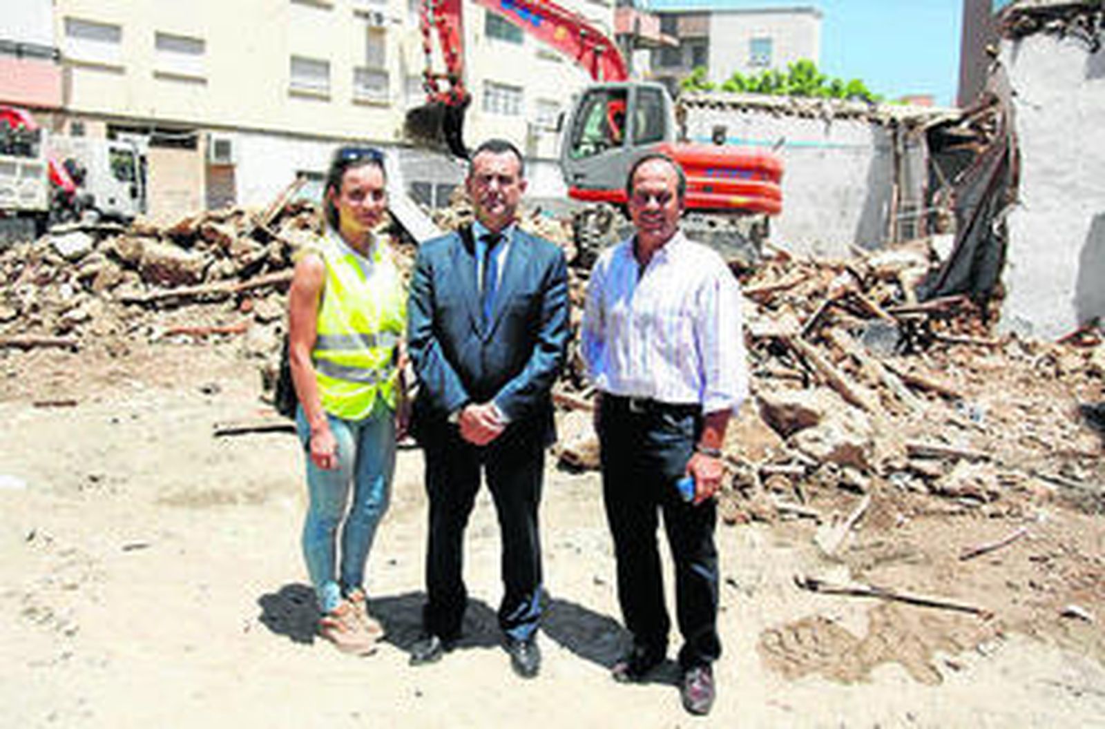 Pablo Venzal en el derribo de la calle Granada.