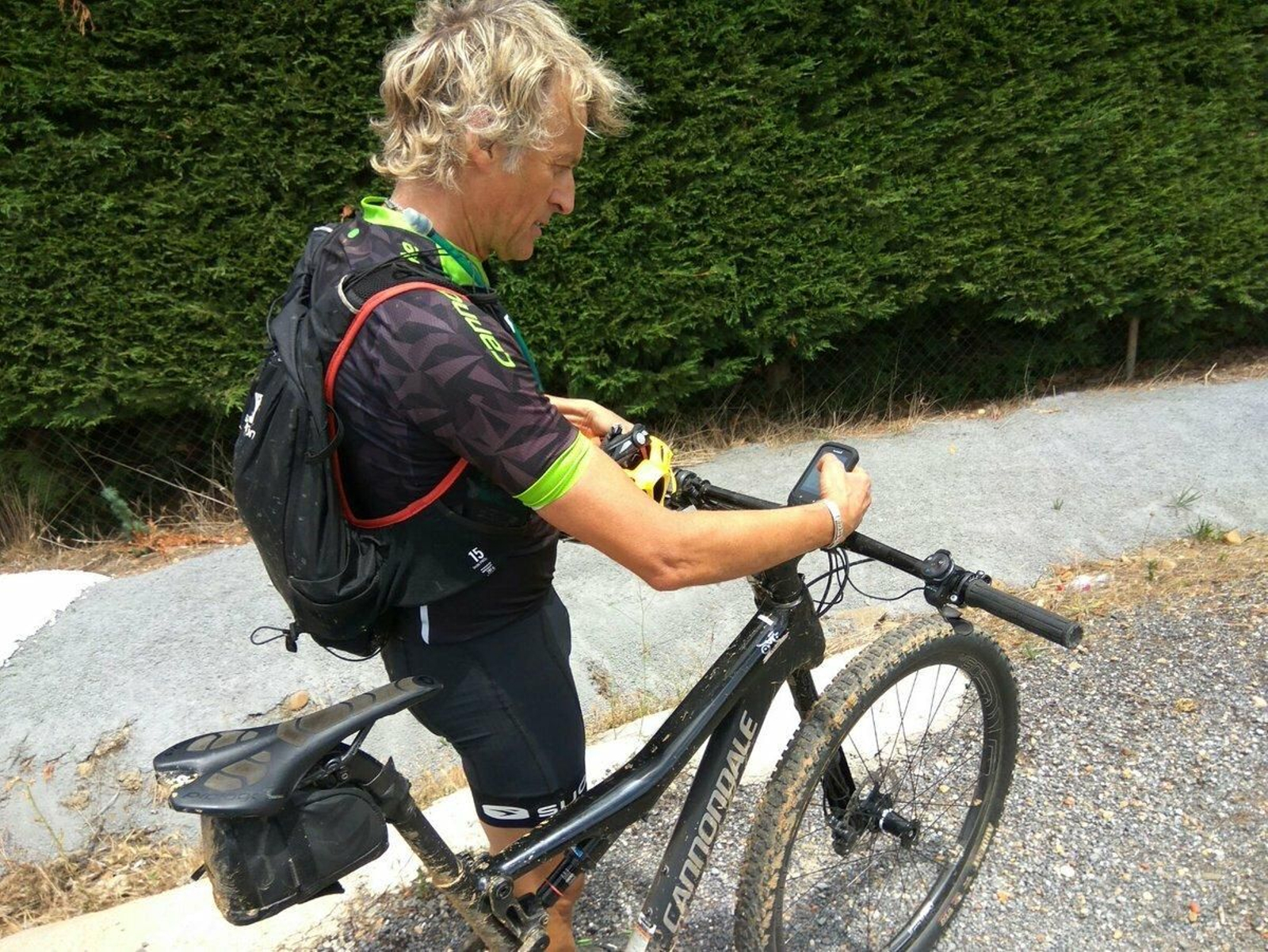 Jesús Calleja, en una de las rutas que suele hacer en bicicleta.