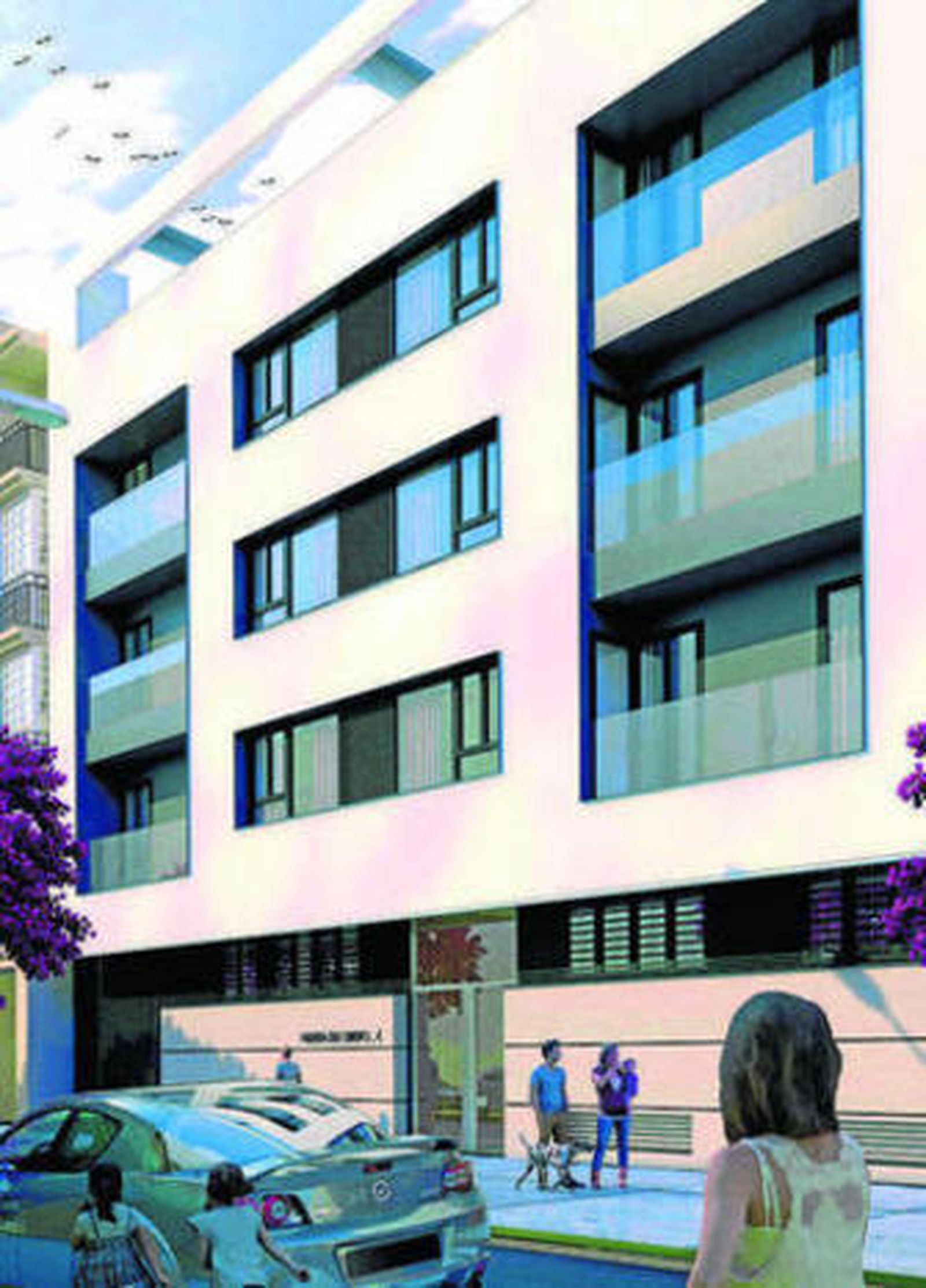 Recreación del bloque de viviendas en Huerta del Obispo, 4.