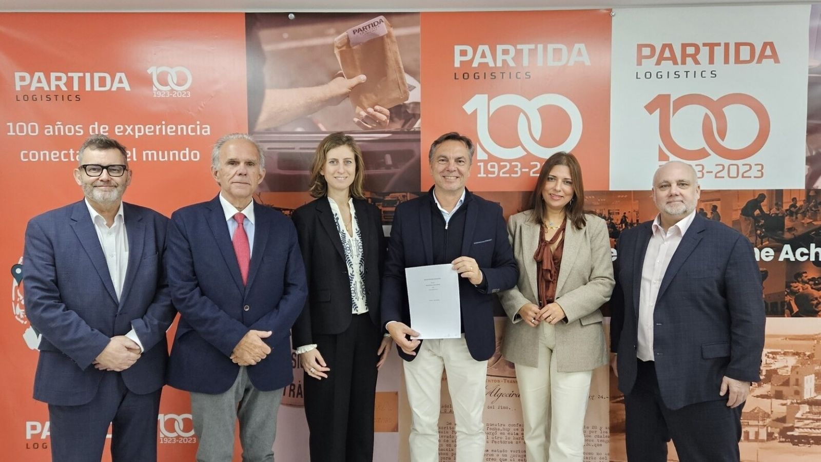 Philippe Juin, director industrial de Getlink; Fernando Partida, asesor de Agsa-Partida; Julie Bagur, jefe de desarrollo de negocio de Getlink; Jesús Aznar, director general Agsa-Partida; Amira El Harrass, responsable de Partida Med, y Rodolphe Henry, responsable de ventas y desarrollo de negocio de Getlink.