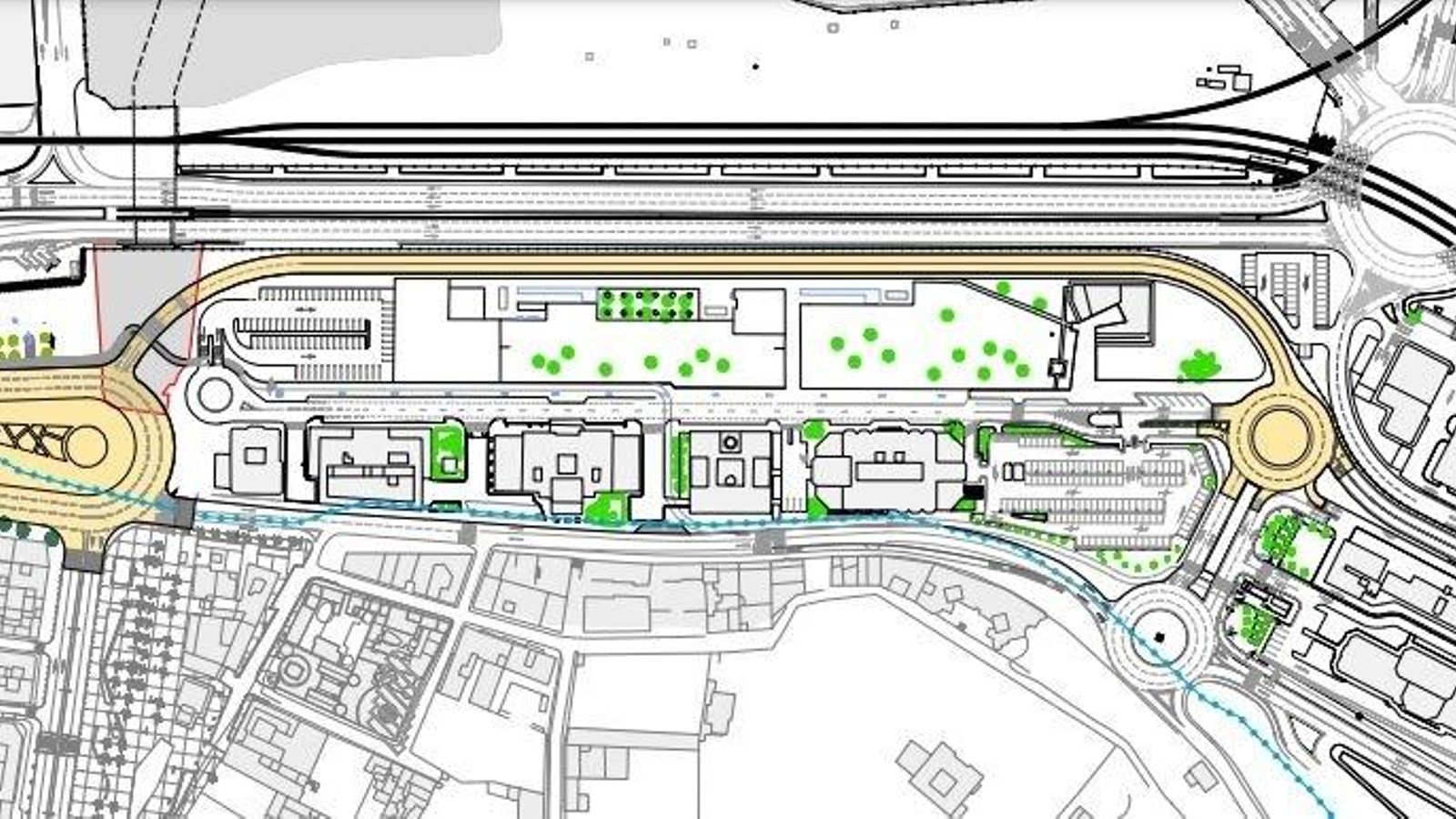 Esquema del desdoble del Paseo de la Conferencia.