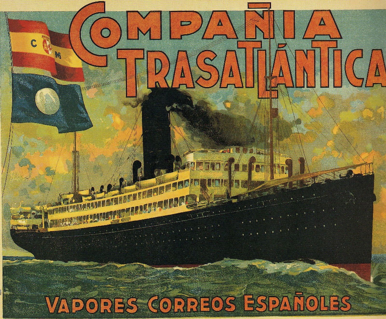 Cartel de la Compañía Trasatlántica Española.