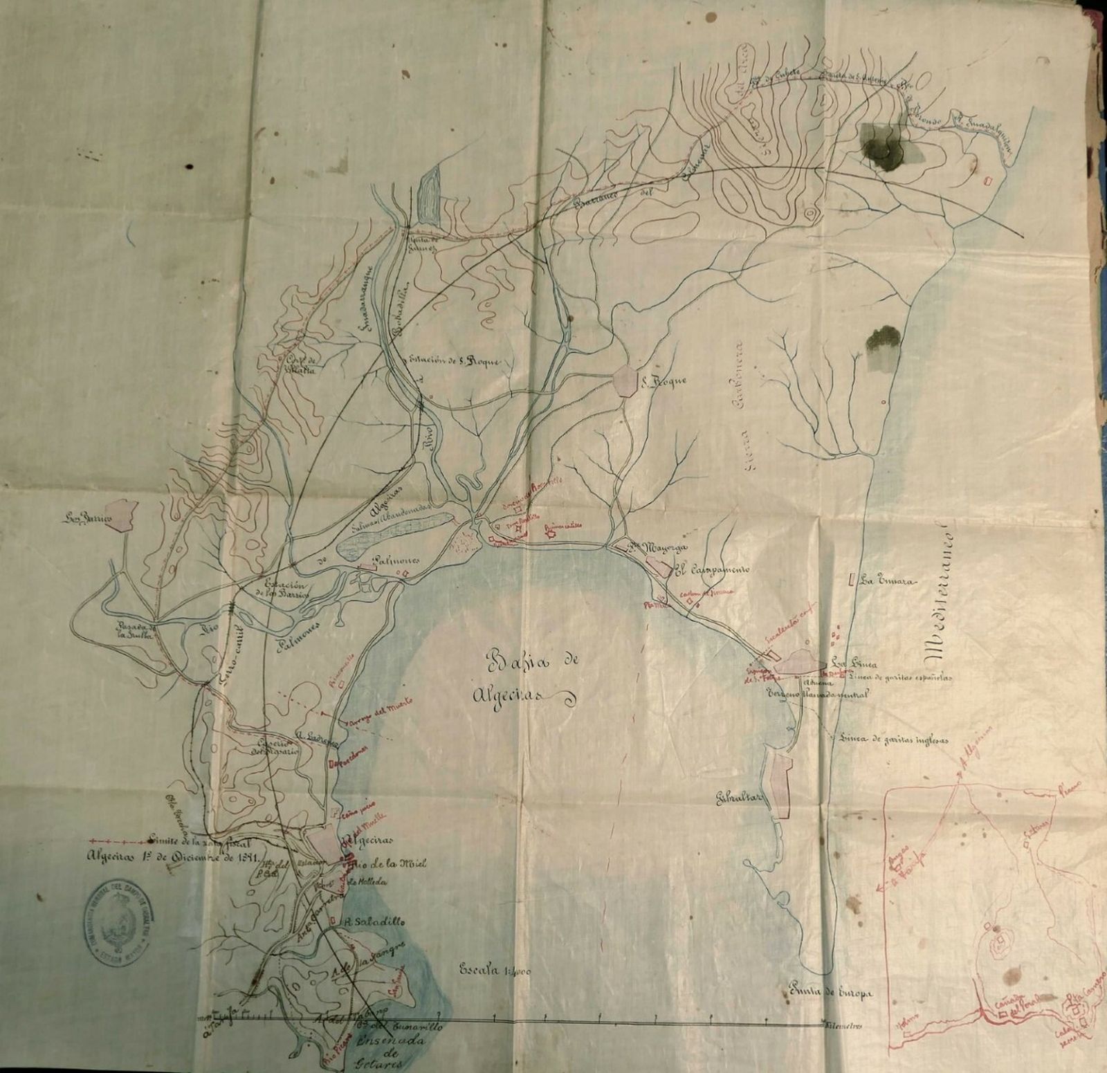 El  mapa de la Bahía recibido en donación.