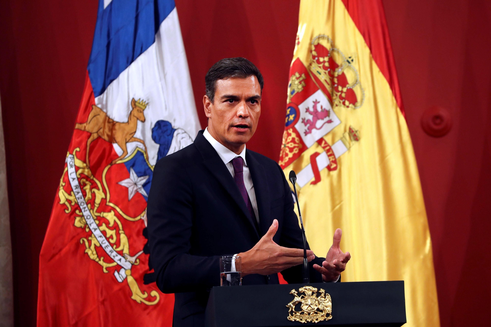 El presidente del Gobierno, Pedro Sánchez, en Chile.