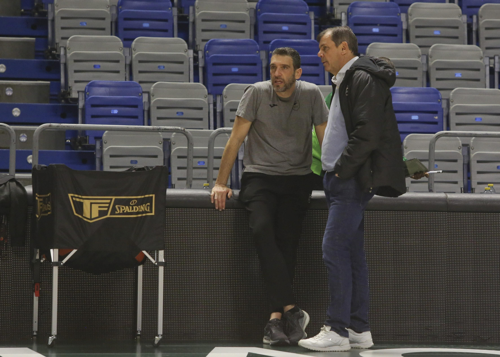 Ibon Navarro y Juanma Rodríguez, en un entrenamiento reciente.