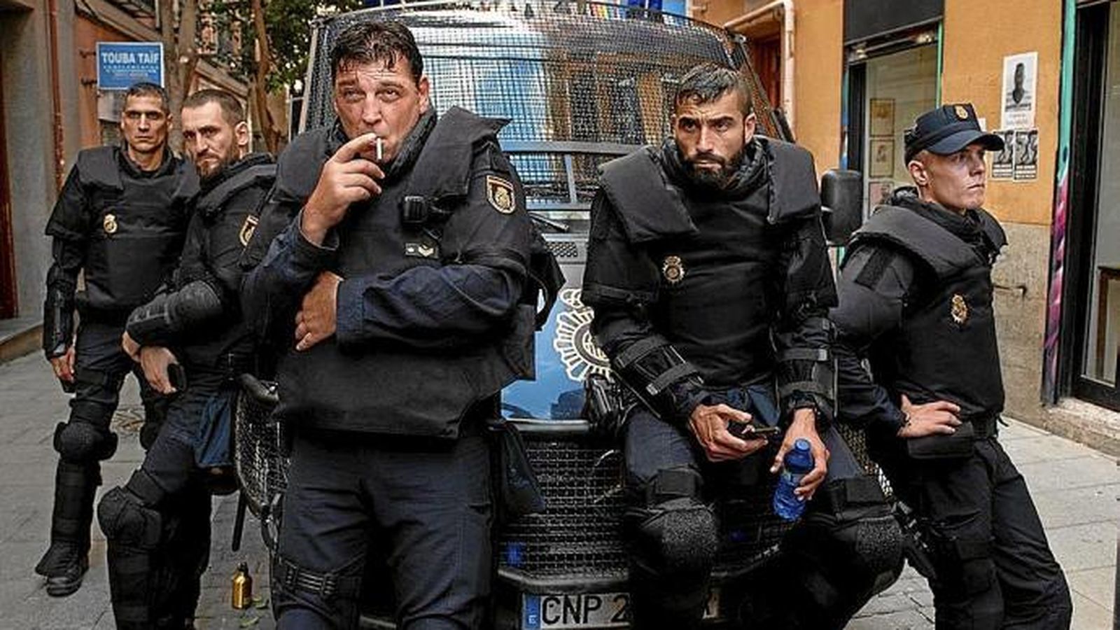 Parte del elenco de 'Antidisturbios'.