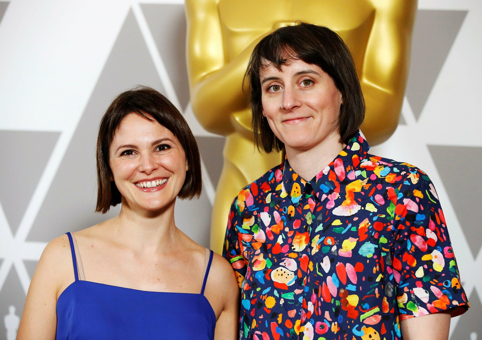 Nuria González Blanco, junto a la directora del corto Louise Bagnall.