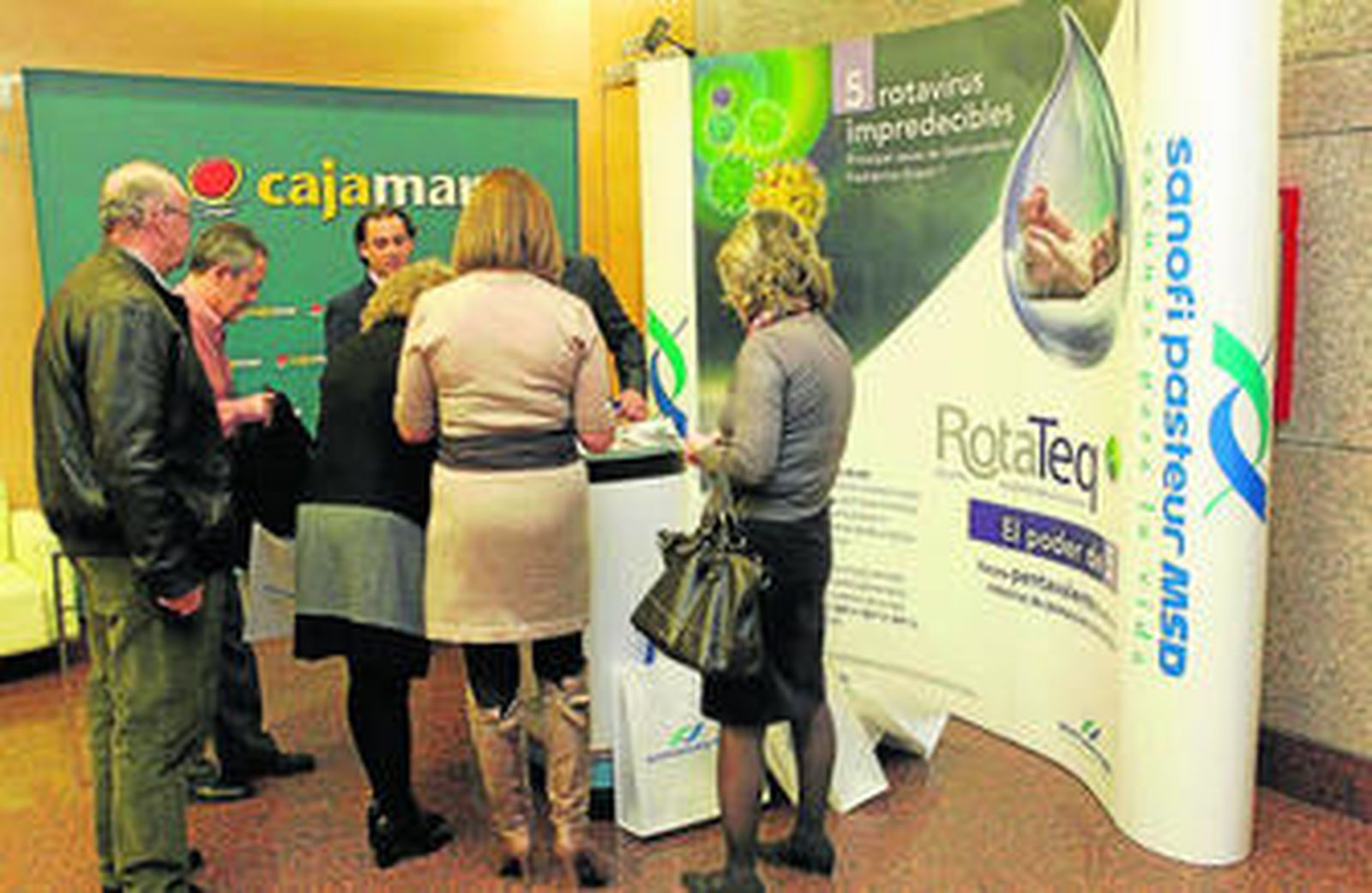 El stand de uno de los laboratorios que han asistido a las jornadas y que comercializa la vacuna contra el rotavirus.