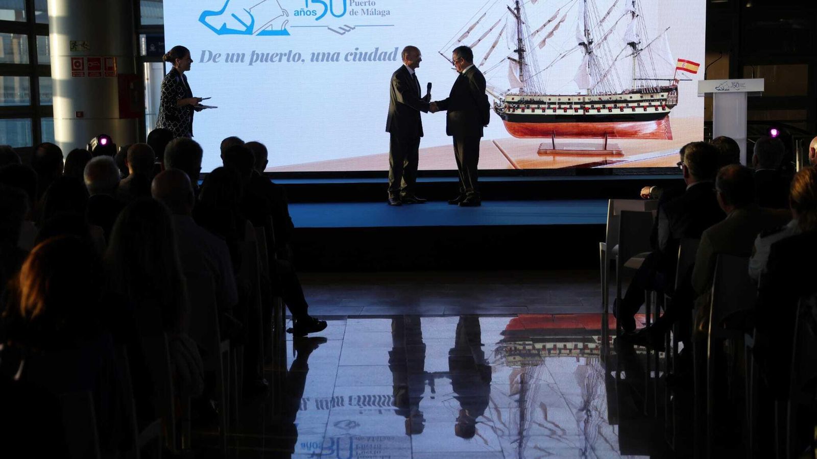 Momento de la celebración del 150 aniversario del Puerto de Málaga.