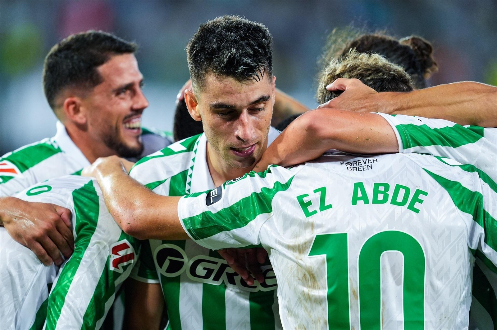 Los jugadores del Betis celebran uno de los goles ante el Getafe