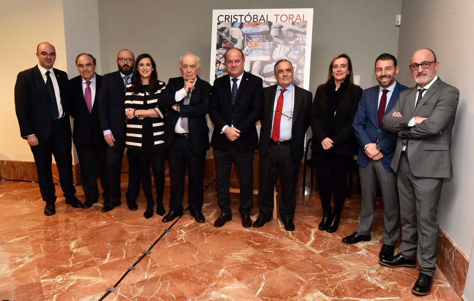 Inauguración de la exposición, con Cristóbal Toral, en el Museo de Antequera.