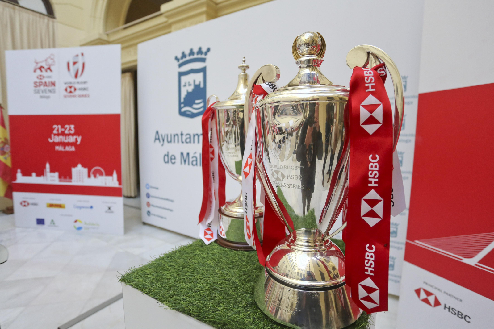 La presentación de las HSBC World Rugby Sevens Series en Málaga, en fotos