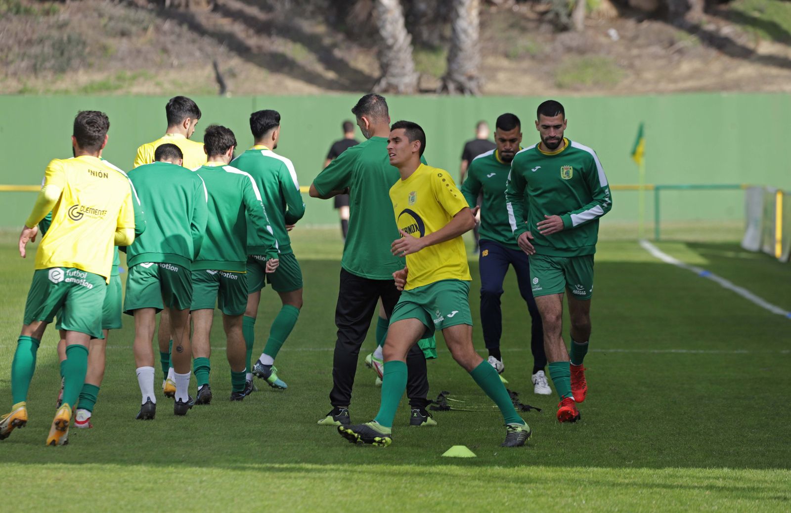 Jugadores de la Unión, durante un calentamiento