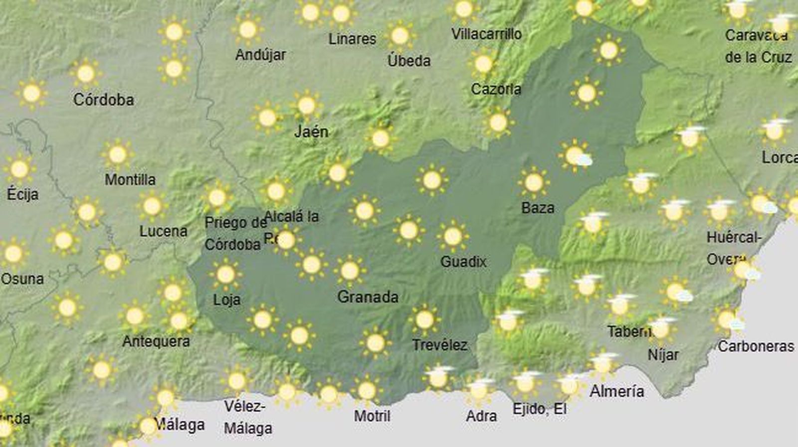El Tiempo en Granada el 4 de junio de 2025