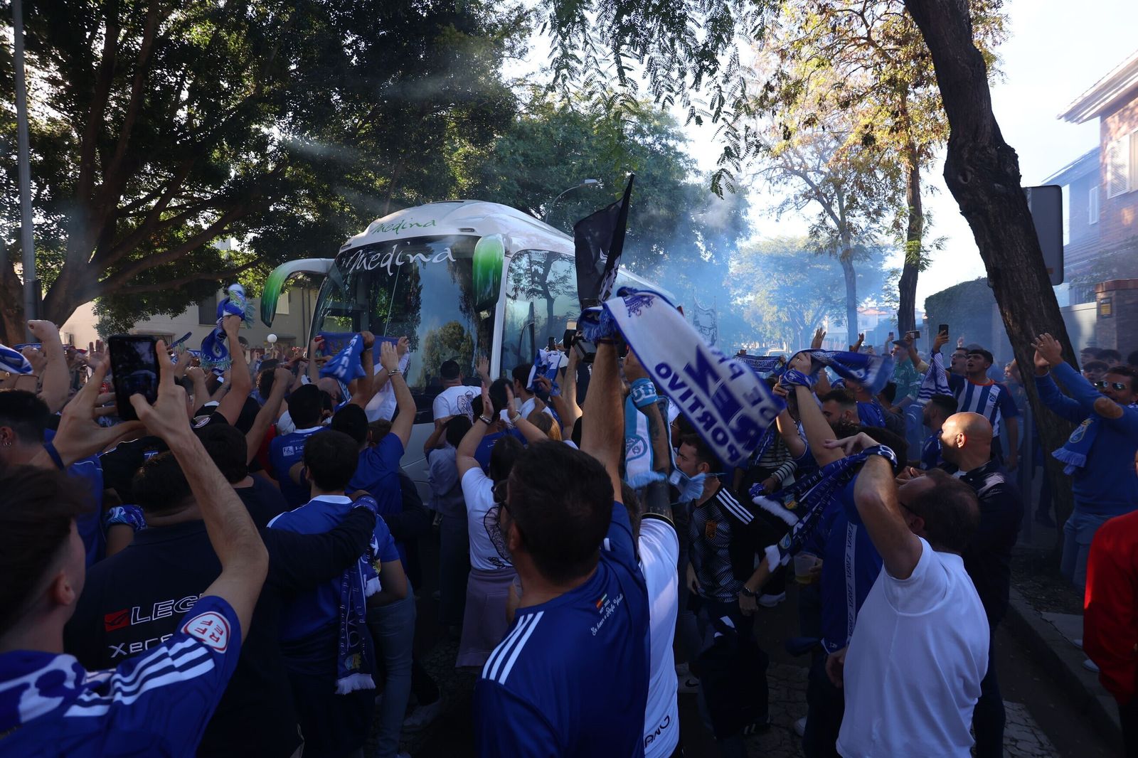 Así ha sido el recibimiento al Xerez CD en los aledaños de Chapín para el derbi