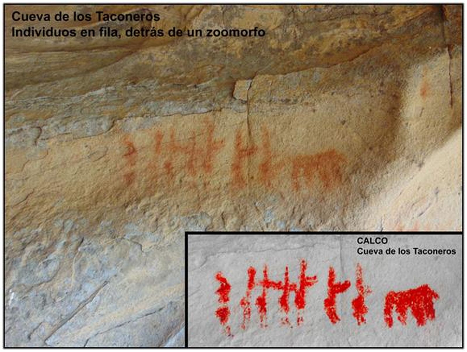Cueva de los Taconeros. Fila de antropomorfos (Los Barrios).
