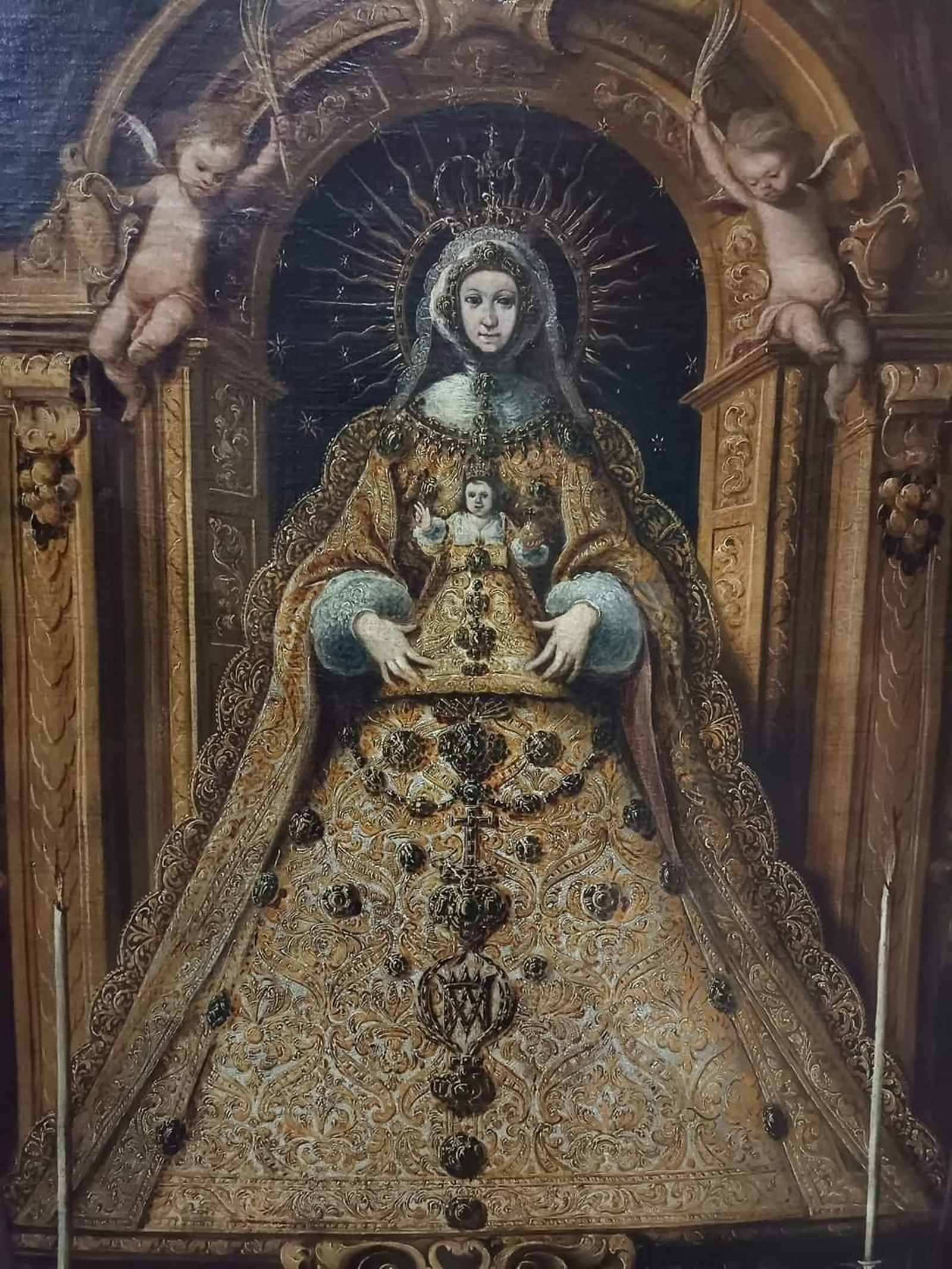 Pintura que reproduce a la Virgen de Gracia con su iconografía clásica desde el XVII.