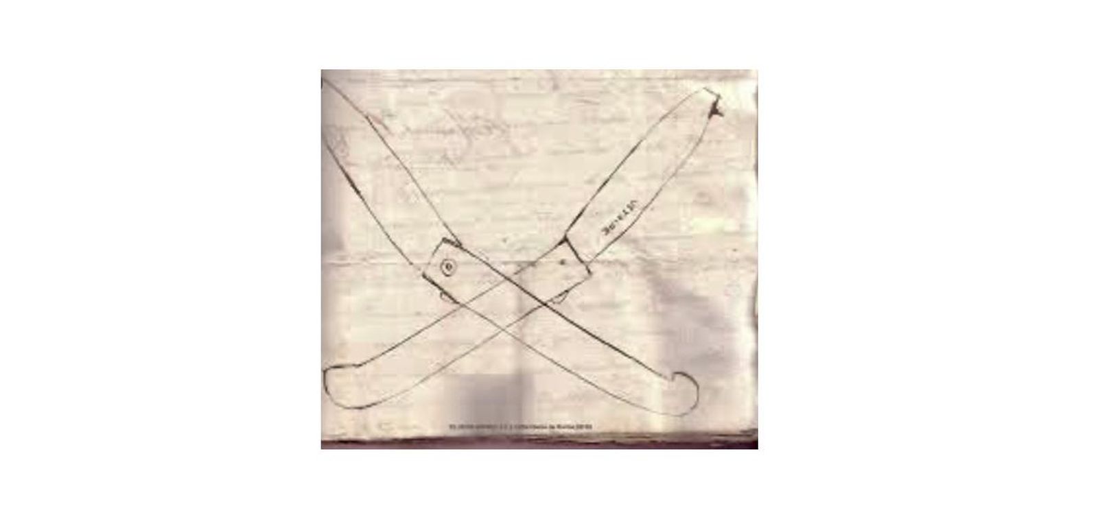 Dibujo para ilustrar las armas incautadas en una causa