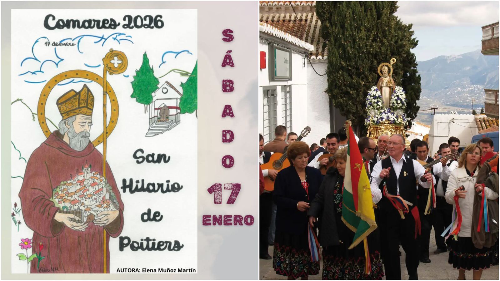 El cartel de la fiesta en honor a San Hilario de Poiters.