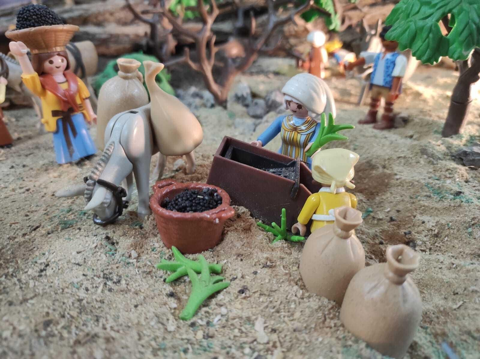 Pero es que además está representada una mini almazara donde se transformaba la aceituna en aceite.