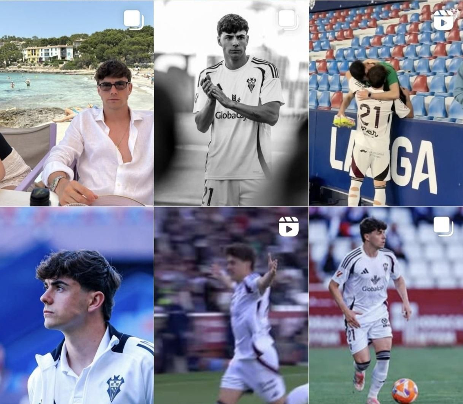 Perfil en redes de Pablo Sáenz tras retirar casi todas las fotos con la camiseta del Granada CF.