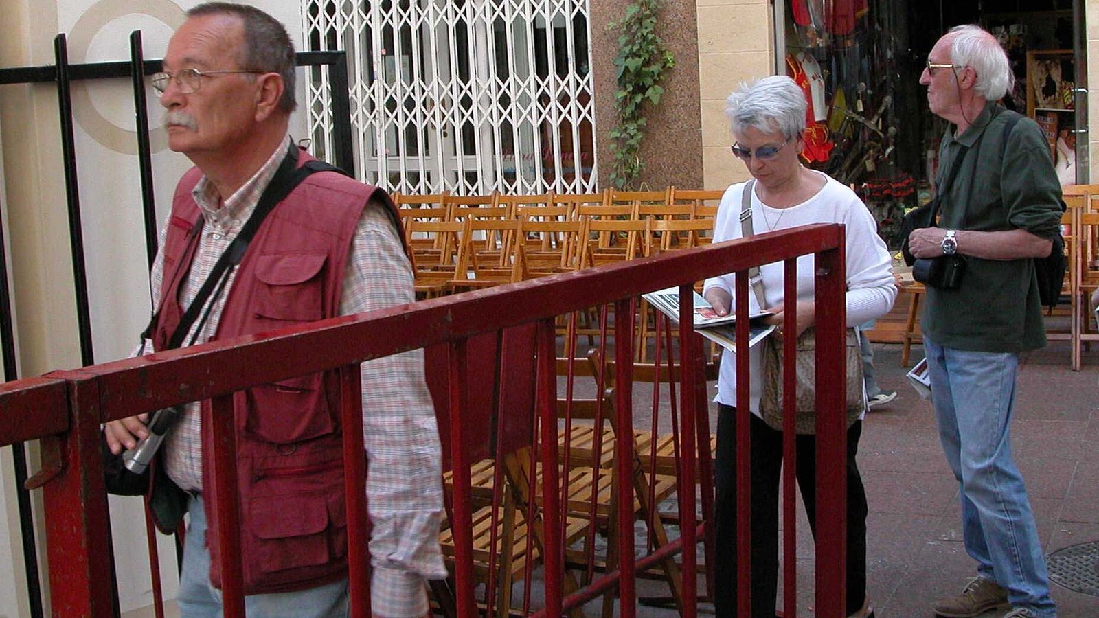 Sillas de la carrera oficial durante la Semana Santa.