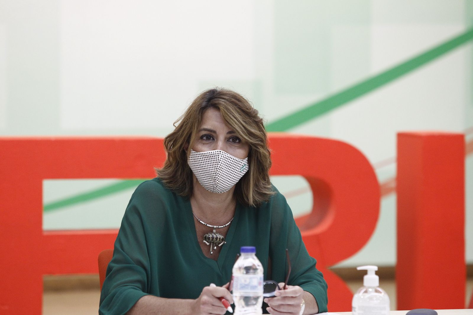 Reunión de Susana Díaz con los alcaldes socialistas del Poniente almeriense, por los rebrotes de la COVID-19