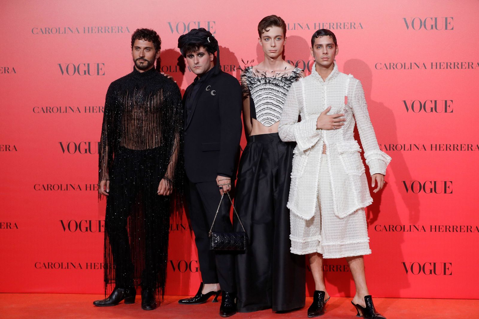 Paco León, Alejandro Palomo, Pol Roig y Eduardo Casanova. Todos con diseños de Palomo Spain.