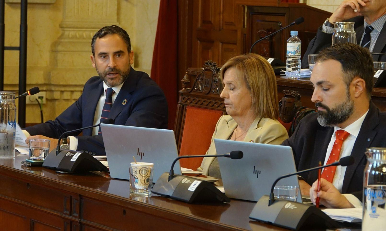 Dani Pérez, a la izquierda, durante el Pleno.