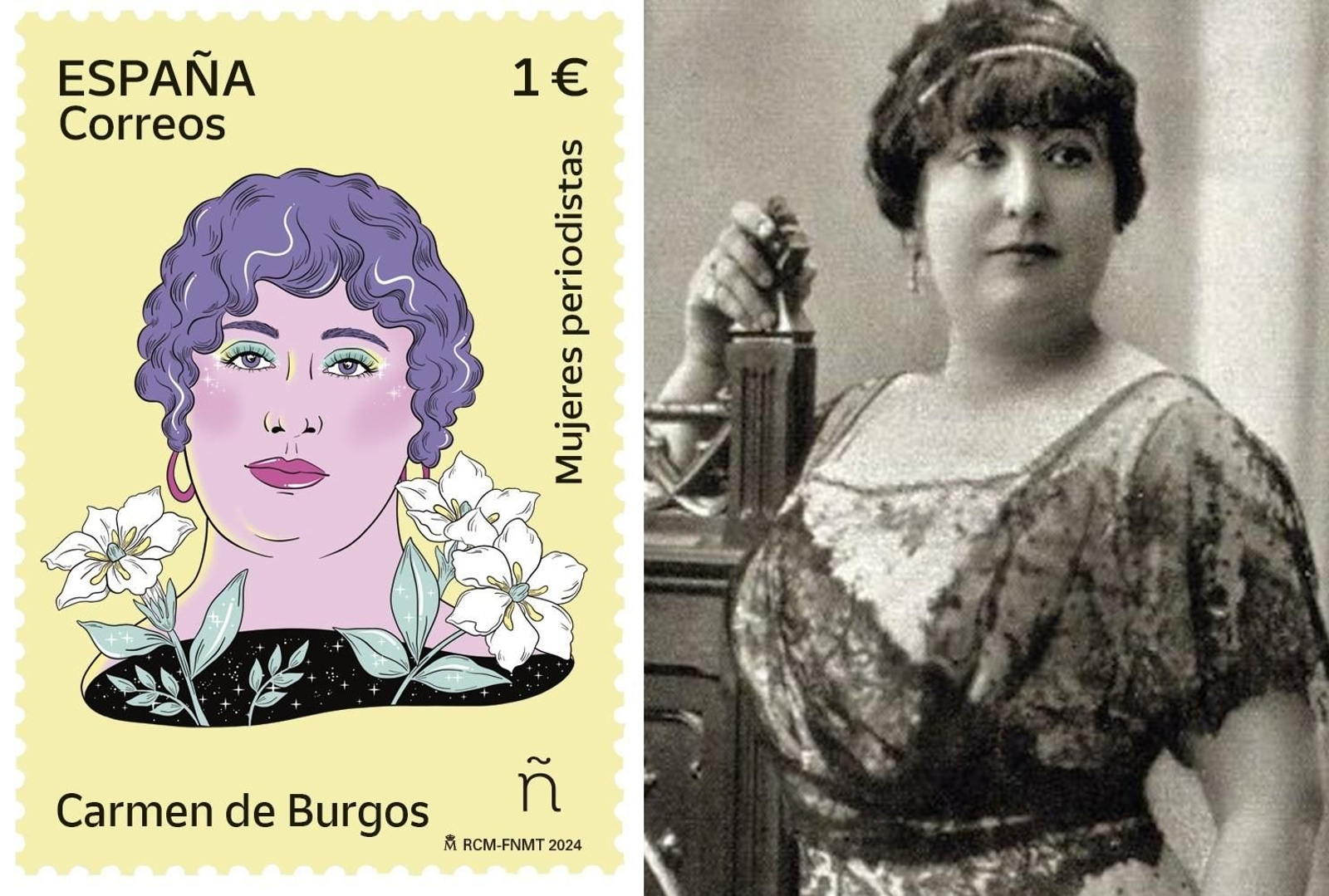 Correos emite un sello dedicado a la periodista almeriense Carmen de Burgos