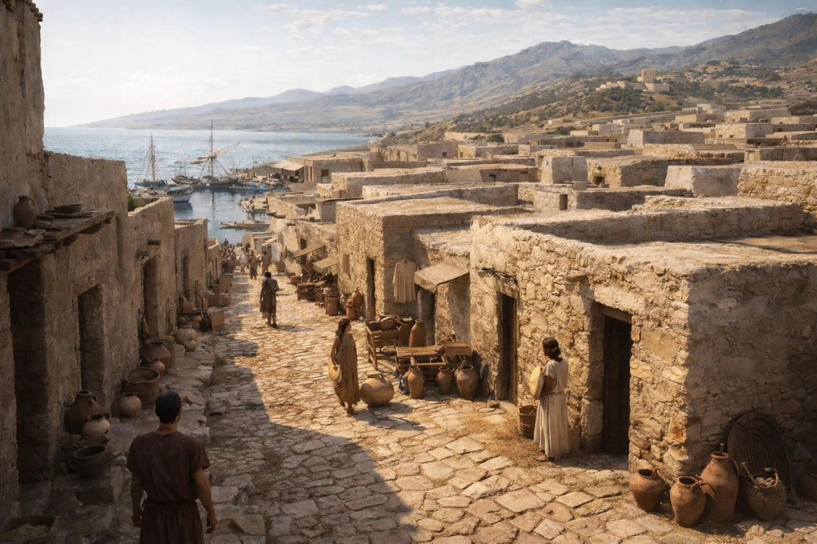 Imágenes creadas con IA sobre cómo sería la ciudad de Baria, en la actual Villaricos.