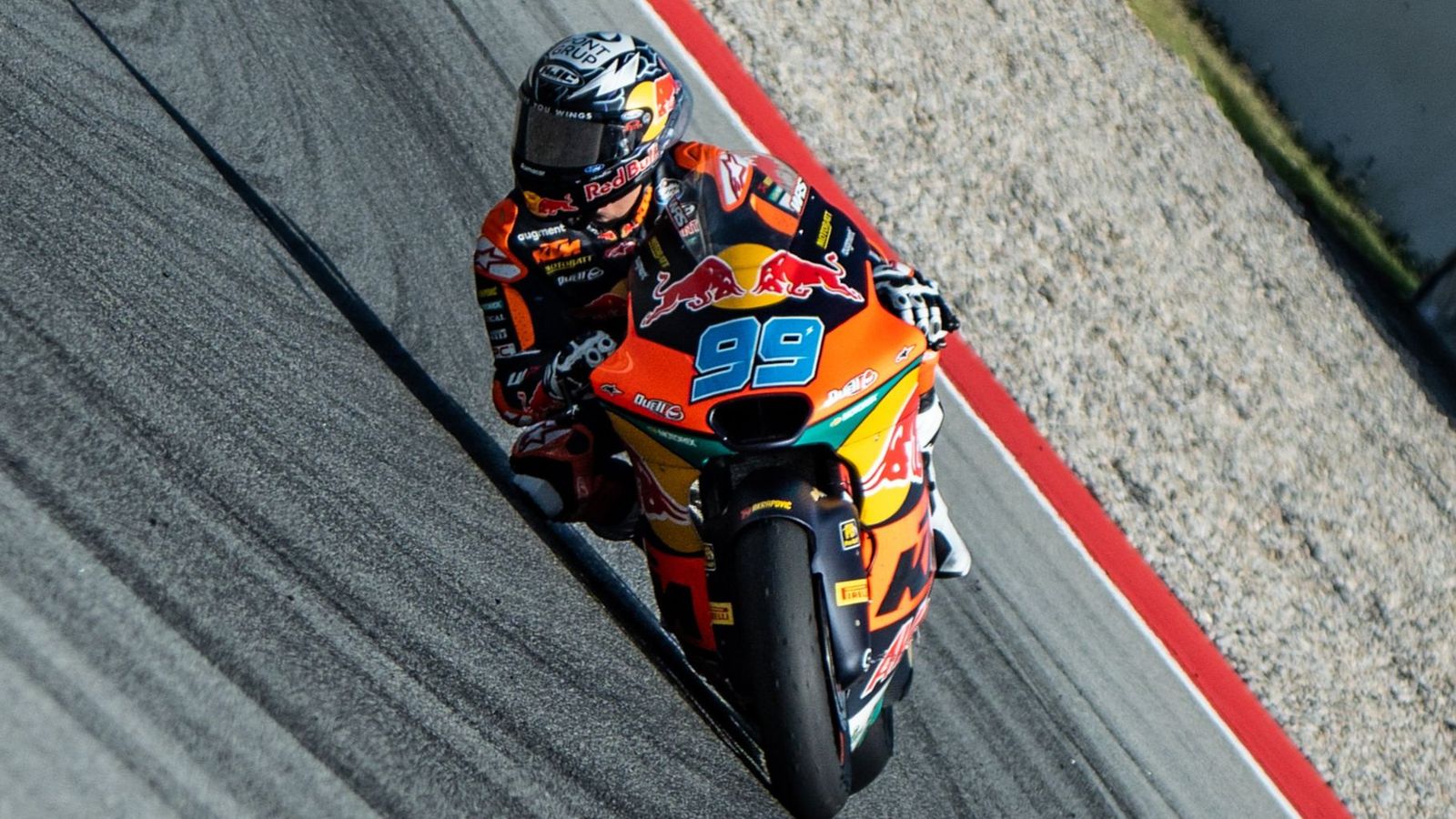 José Antonio Rueda durante el test de Moto2 en el Circuito de Barcelona