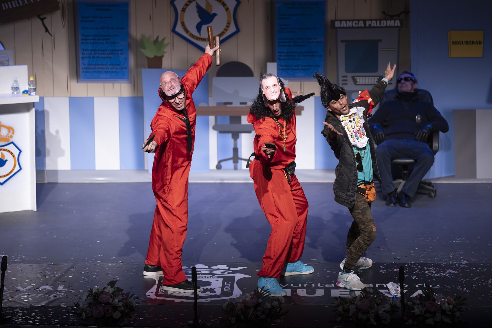 Imágenes de la actuación del cuarteto de Huelva "El plan Bellavista" en el Carnaval Colombino