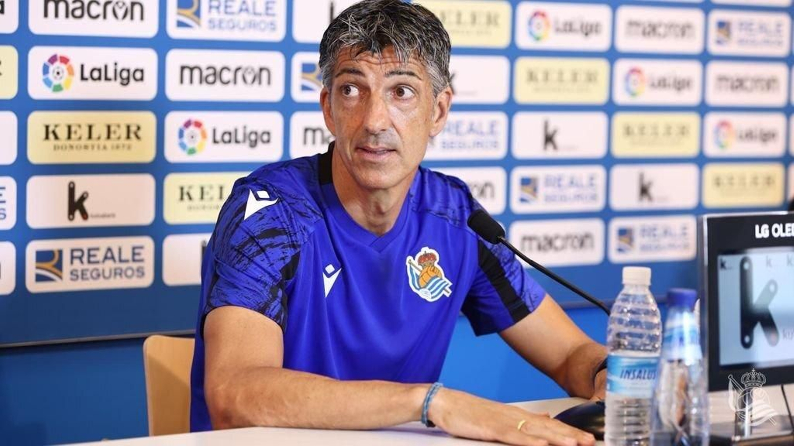 Imanol Alguacil, durante la rueda de prensa de este viernes.