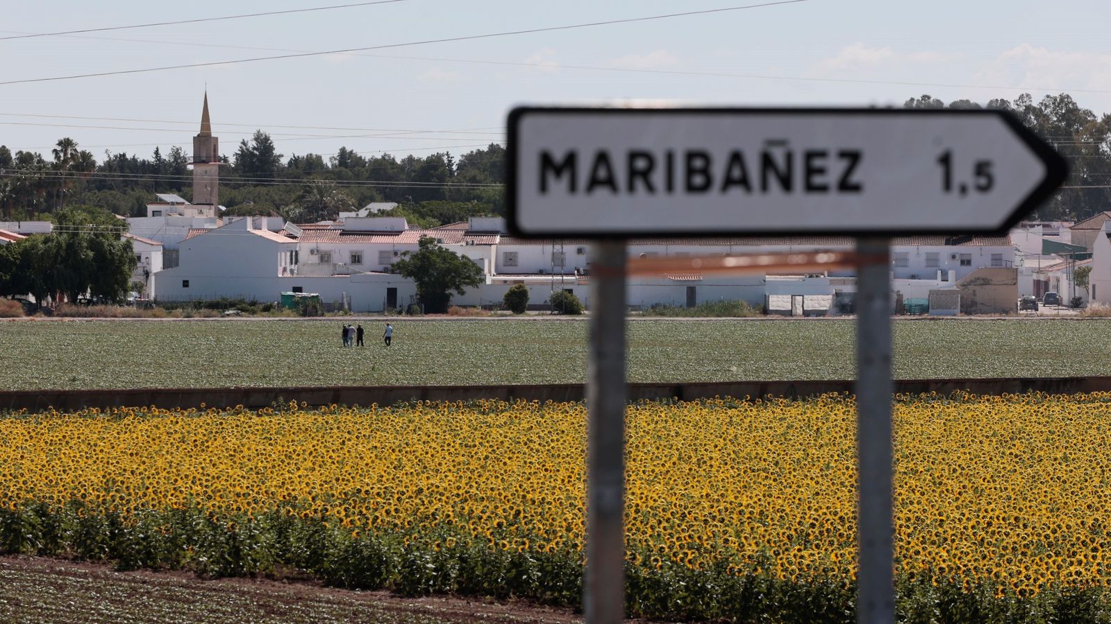 La pedanía de Maribáñez, vista desde la carretera de acceso.