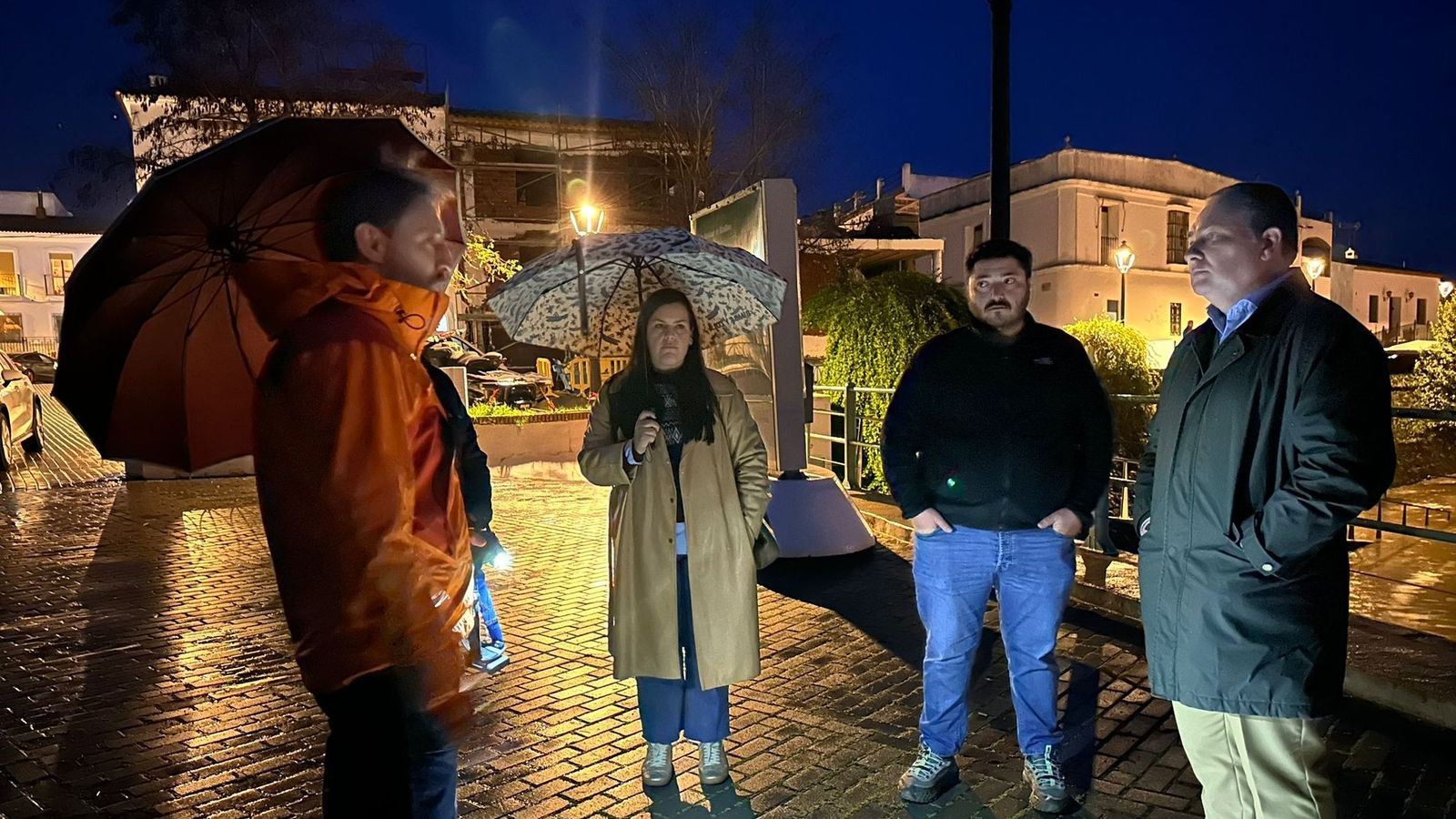 El presidente de la Diputación, David Toscano, junto a los alcaldes de la zona del Guadiana.
