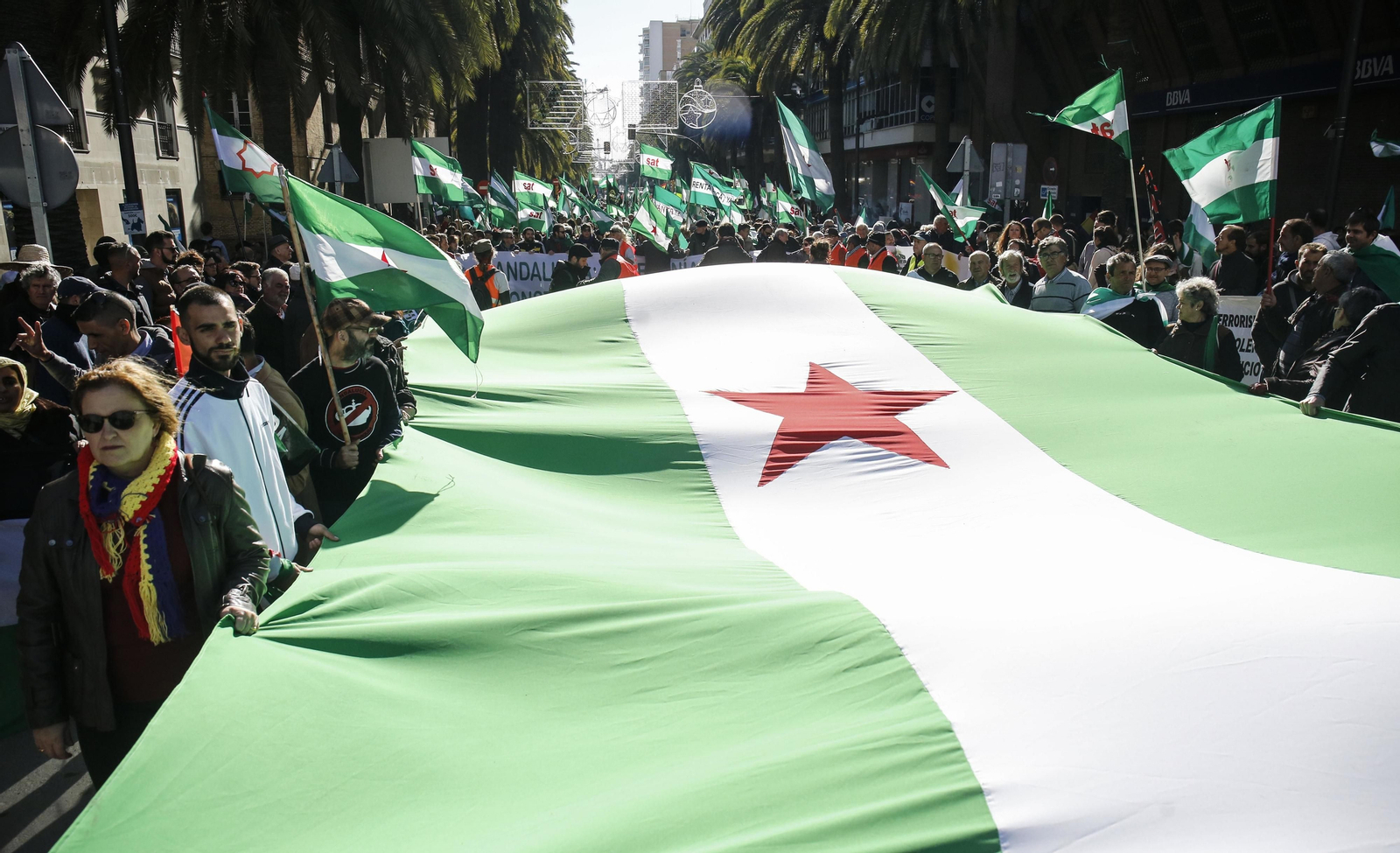 Manifestación por el 4D a su paso por la Alameda de Colón.
