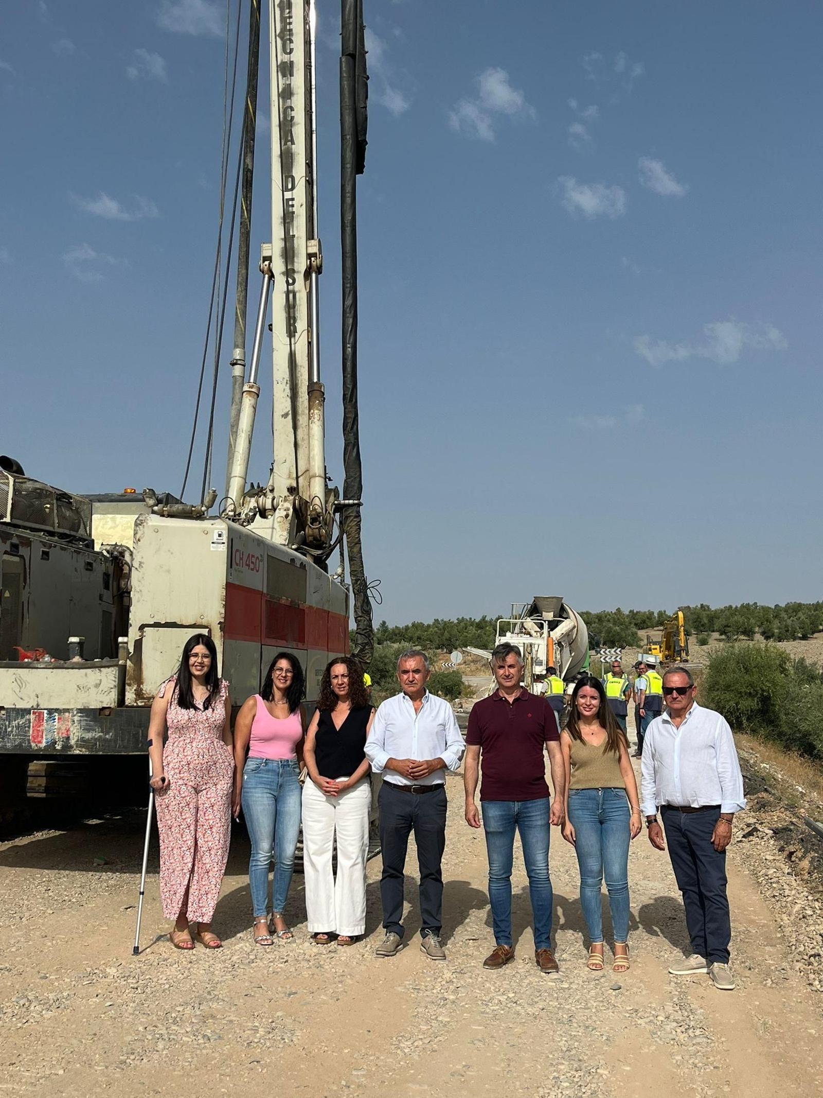 Visita obras adecuación de Diputación en la carretera JA 3413 Mengíbar Cazalilla.