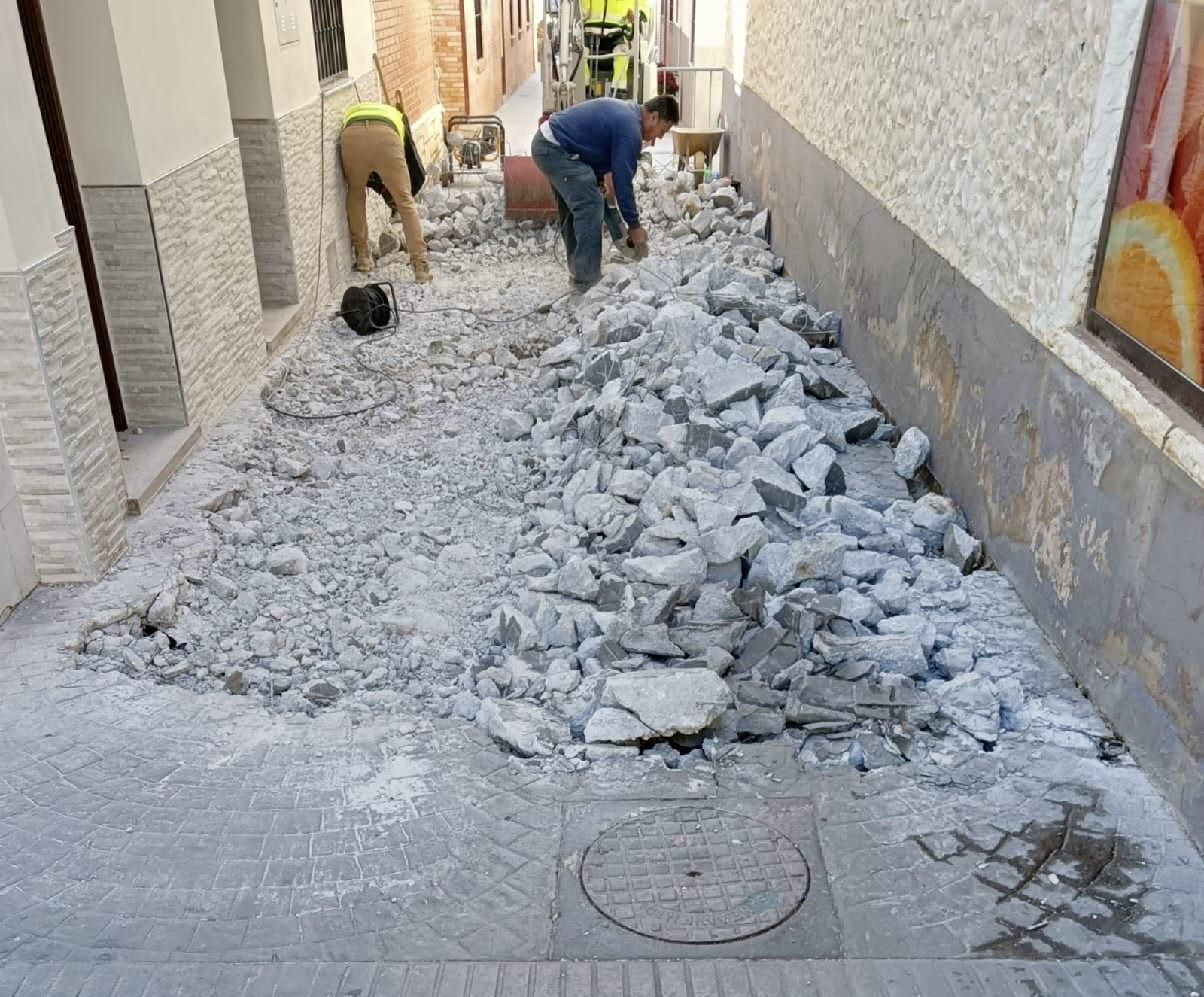 Imagen de las obras en el Barrio de Pescadores
